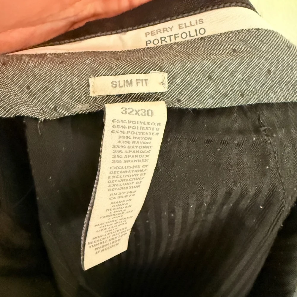 Perry Ellis Men's Black & White Striped Dress Pants Size 32x30